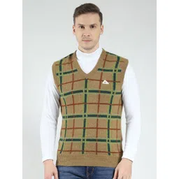 Monte Carlo Men Checked Printed Woollen Pullover-picture-33