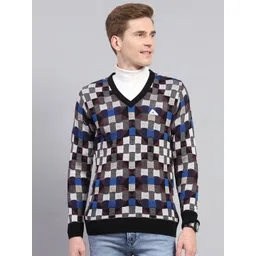 Monte Carlo Men Checked Woollen Pullover-picture-37
