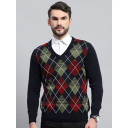 Monte Carlo Men Checked Woollen Pullover-picture-25