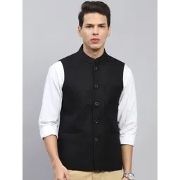 Monte Carlo Men Mandarin Collar Solid Woollen Casual Lightweight Tailored Jacket-picture-20