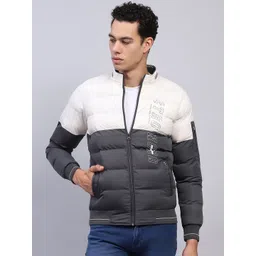 Monte Carlo Men Mock Collar Colourblocked Casual Puffer Jacket-picture-13