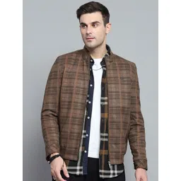 Monte Carlo Men Mock Collar Geometric Printed Casual Tailored Jacket-picture-41