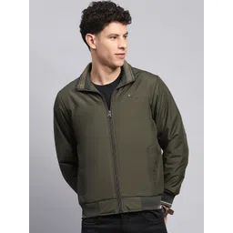 Monte Carlo Men Mock Collar Solid Casual Bomber Jacket-picture-37