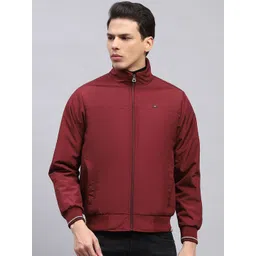 Monte Carlo Men Mock Collar Solid Casual Bomber Jacket-picture-26