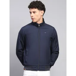 Monte Carlo Men Mock Collar Solid Casual Bomber Jacket-picture-24