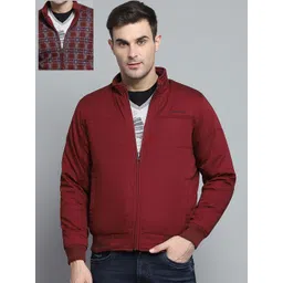 Monte Carlo Men Mock Collar Solid Cotton Casual Padded Reversible Jacket-picture-41
