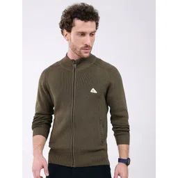 Monte Carlo Men Mock Neck Full Sleeve Zip Cardigan-image-7