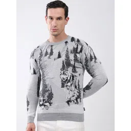 Monte Carlo Men Printed Round Neck Pullover Sweater-picture-43