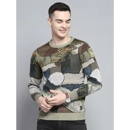 Monte Carlo Men Printed Woollen Pullover-picture-27