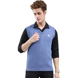 monte carlo Men Regular Fit V Neck Solid Pull On Closure Sleeveless Sweater | Warm Layering Vest | Casual Winter Knitwear | Stylish Sleeveless Sweater | Winter Sweater for Men's-picture-32