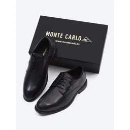 Monte Carlo Men Regular Round Toe Cushioned Footbed Leather Formal Derys-picture-37