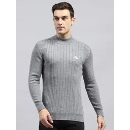 Monte Carlo Men Round Neck Long Sleeves Woollen Pullover-image-22