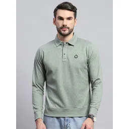 Monte Carlo Men Shirt Collar Geometric Printed Cotton Sweatshirt-picture-32