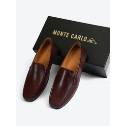 Monte Carlo Men Slip-On Round Toe Lightweight Leather Loafers-picture-28