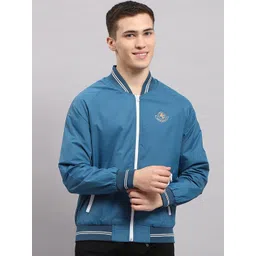 Monte Carlo Men Solid Mock Collar Bomber Jacket-picture-11