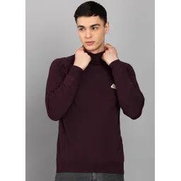 monte carlo Men Solid Turtle Neck Purple Sweater-picture-10