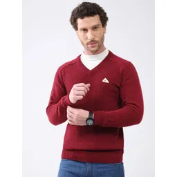 Monte Carlo Men Solid Woollen V Neck Full Sleeve Pullover-picture-35
