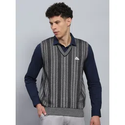 Monte Carlo Men Striped Woollen Pullover-image-46