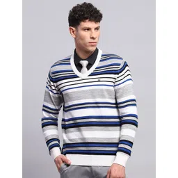 Monte Carlo Men Striped Woollen Pullover-image-47