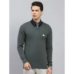 Monte Carlo Men Striped Woollen Pullover-picture-30