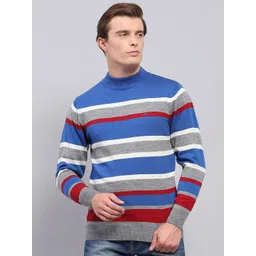 Monte Carlo Men Striped Woollen Pullover-picture-33