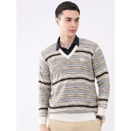 Monte Carlo Men Striped Woollen Pullover-picture-27