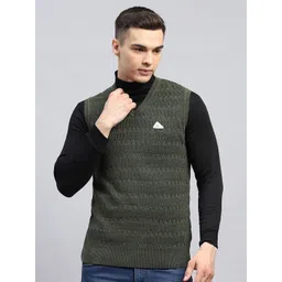 Monte Carlo Men Striped Woollen Sweater Vest-picture-42