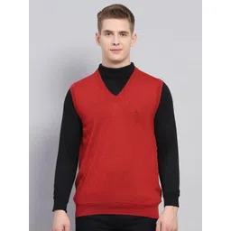 Monte Carlo Men V Neck Woollen Sweater Vest-picture-32