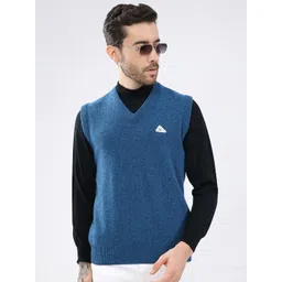 Monte Carlo Men Woollen V Neck Sleeveless Sweater Vest-picture-30