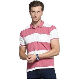 monte carlo Mens Cotton Blend Regular Fit Polo T-Shirt | Half Sleeve | Striped Collared Tee | Casual Everyday Wear | Stylish & Comfortable Tshirt-picture-25