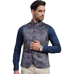 monte carlo Mens Floral Multi colour Band Neck Sleeveless Waistcoat (224021070)-picture-27