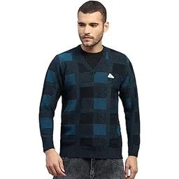 monte carlo Men's Regular Fit Printed V Neck Pull On Closure Full Sleeve Winter Pullover | Warm Woolen Sweater for Men |Comfortable Knitted Winter Wear for Men (Pack of 1)-picture-35