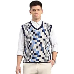 monte carlo Mens Regular Fit Printed V Neck Pull On Sleeveless Winter Sweater Warm Woolen Pullover for Men | Comfortable Knitted Winter Wear Sweater for Men's (Pack of 1)-picture-19