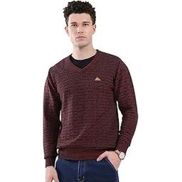 monte carlo Men's Regular Fit Pullover | Self Design Pattern | Pull On Closure with Full Sleeve V Neck Winter Pullover for Men's-picture-17