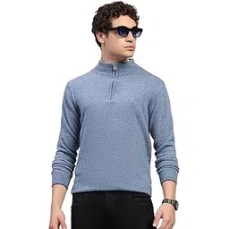 monte carlo Mens Regular Fit Solid Collar Neck Zipper Full Sleeves Winter Pullover| Warm Woolen Sweater for Men |Soft Comfortable Knitted Winter Wear for Men (Pack of 1)-picture-55