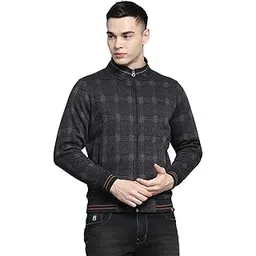 monte carlo Mens Self Design Black Mock Neck Full Sleeve Sweatshirt-picture-26