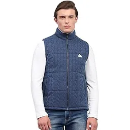 monte carlo Mens Self Design Mock Neck Sleeveless Jacket (1243231JA)-picture-38