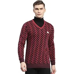 monte carlo Mens Self Design V Neck Full Sleeve Wool Blend Casual Sweater (1239277VN)-picture-31