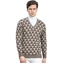 monte carlo Mens Self Design V Neck Full Sleeve Wool Casual Sweater (1239163VN)-picture-22