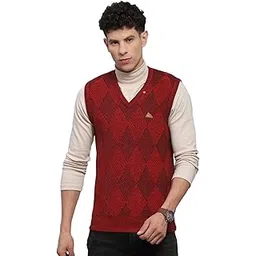 monte carlo Mens Self Design V Neck Sleeveless Sweater (1239174SL)-picture-37
