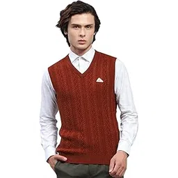 monte carlo Mens Self Design V Neck Sleeveless Sweater (1243145SL)-picture-51