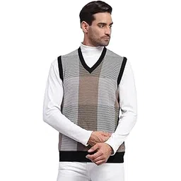 monte carlo Mens Self Design V Neck Sleeveless Sweater (1243357SL)-picture-19