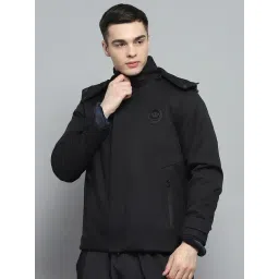 Monte Carlo Mens Solid Black Detachable Hood Full Sleeve Jacket-picture-41