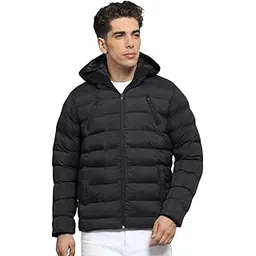 monte carlo Mens Solid Black Hooded Neck Full Sleeve Jacket_-picture-32