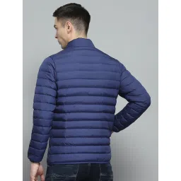 Monte Carlo Mens Solid Blue Mock Neck Full Sleeve Jacket image 2