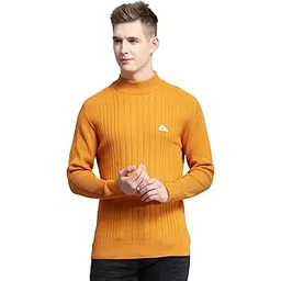 monte carlo Mens Solid Mustard Mock Neck Full Sleeve Pullover_1240567TN-2471-picture-14