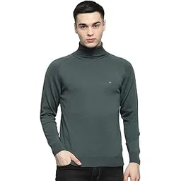 monte carlo Mens Solid Olive High Neck Full Sleeve Pullover-picture-49