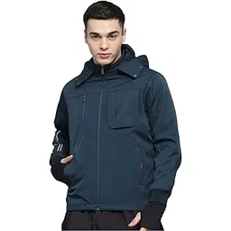 monte carlo Mens Solid Teal Detachable Hood Full Sleeve Jacket-picture-22