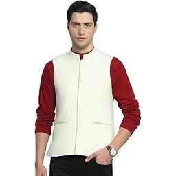 monte carlo Mens Solid Wine Band Neck Sleeveless Waist Coat_224066872-10-36-picture-22