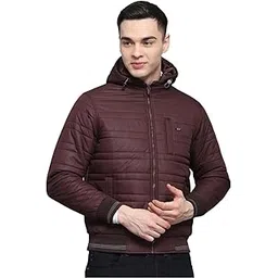 monte carlo Mens Solid Wine Hooded Neck Full Sleeve Jacket-picture-39